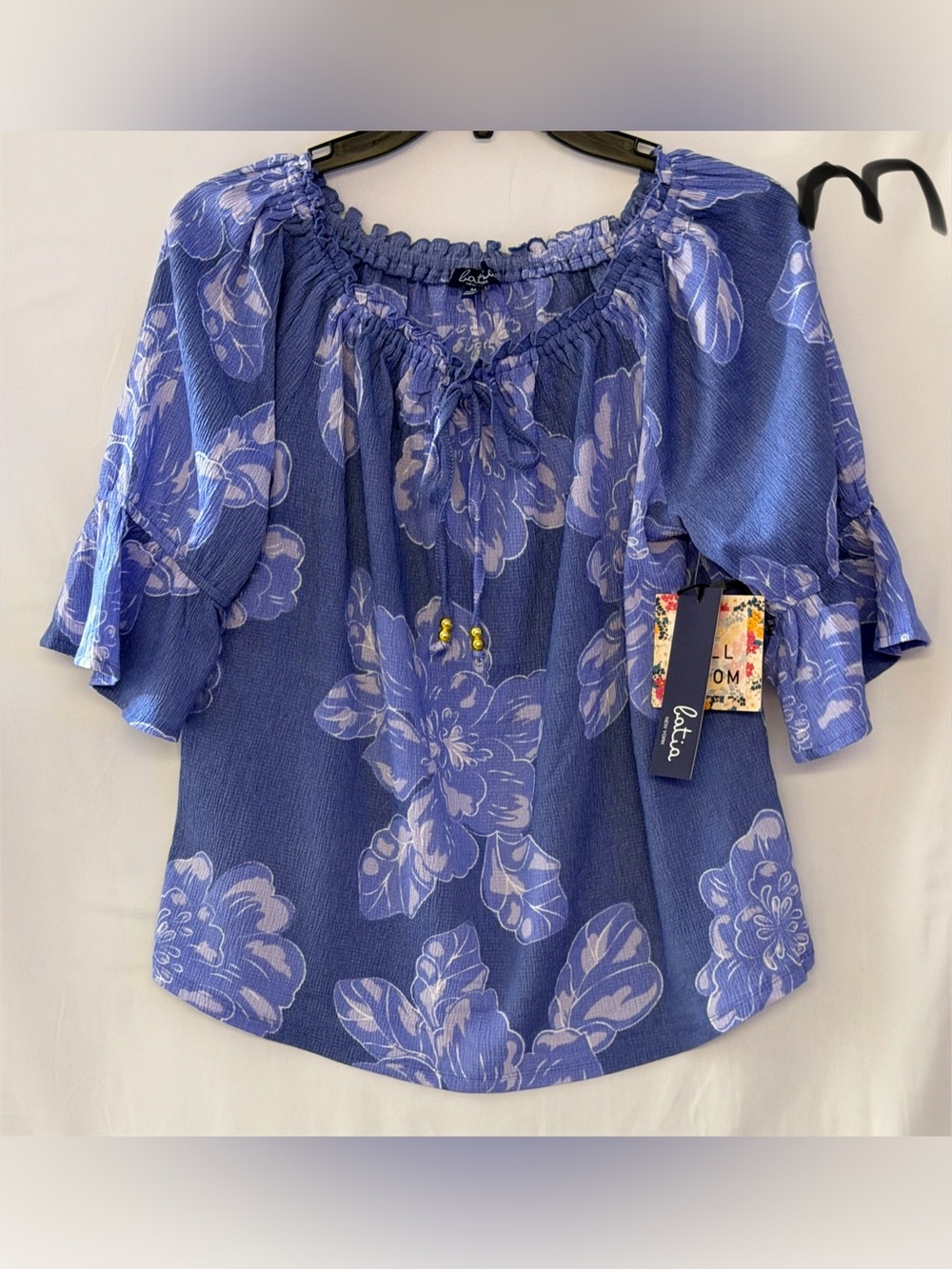 Caslon Purple Floral Off-Shoulder Peasant Top